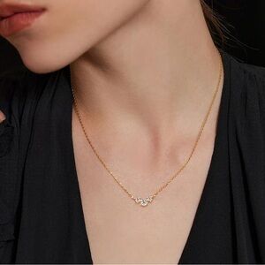 925 Sterling Silver or 18k Gold Inlaid Moissanite Necklace